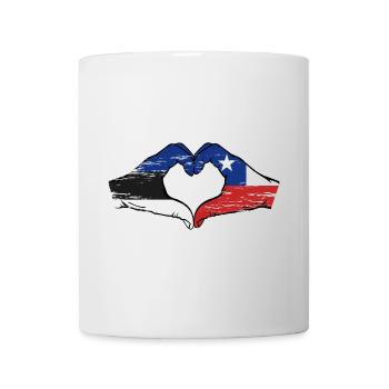 Estonia Chile flag hands heart shape used - Mug - white - Front