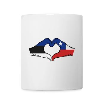 Estland Chile Flagge Hände Herzform - Tasse - Weiß - Vorne