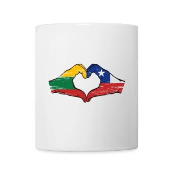 Litauen Chile Flagge Hände Herzform used - Tasse - Weiß - Vorne