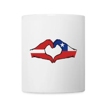 Lettland Chile Flagge Hände Herzform - Tasse - Weiß - Vorne