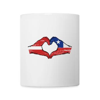 Latvia Chile flag hands heart shape used - Mug - white - Front