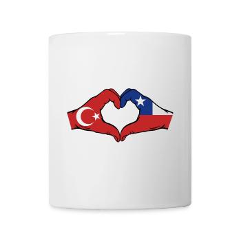 Turkey Chile Flag Hands Heart Shape - Mug - white - Front