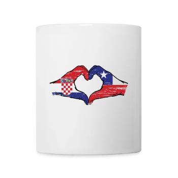 Croatia Chile flag hands heart shape used - Mug - white - Front