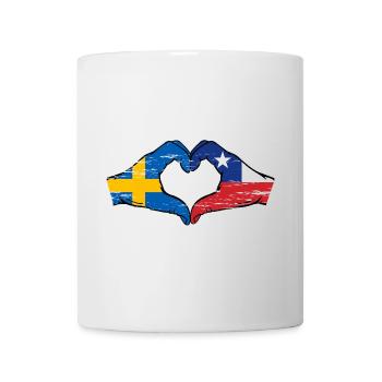 Sweden Chile flag hands heart shape used - Mug - white - Front