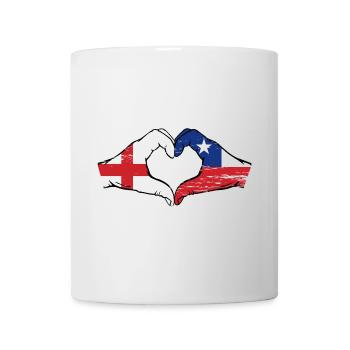 England Chile flag hands heart shape used - Mug - white - Front