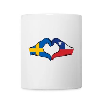 Schweden Chile Flagge Hände Herzform - Tasse - Weiß - Vorne