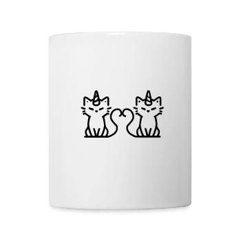 chat-licornes amoureux - Mug blanc - blanc - Devant
