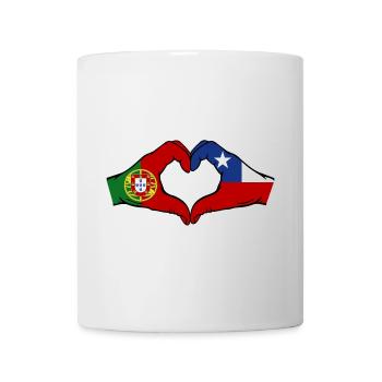 Portugal Chile Flagge Hände Herzform - Tasse - Weiß - Vorne
