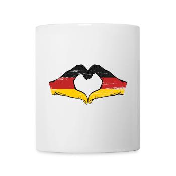 Germany Flag Hands Heart Shape Used - Mug - white - Front
