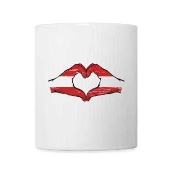 Austria Flag Hands Heart Shape Used - Mug - white - Front