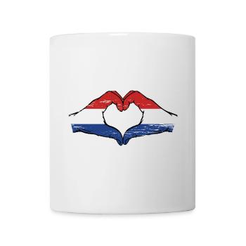 Holland flag hands heart shape used - Mug - white - Front
