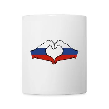 Russia Flag Hands Heart Shape - Mug - white - Front