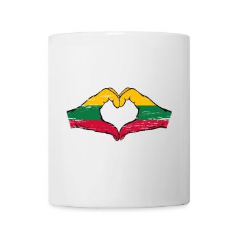 Litauen Flagge Hände Herzform used - Tasse - Weiß - Vorne