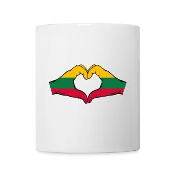 Litauen Flagge Hände Herzform - Tasse - Weiß - Vorne