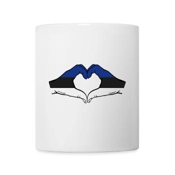 Estonia Flag Hands Heart Shape - Mug - white - Front