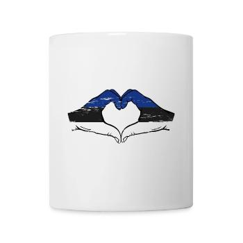 Estland Flagge Hände Herzform used - Tasse - Weiß - Vorne