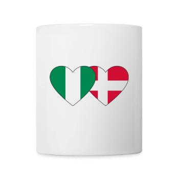 Nigeria Danemark Drapeau Coeur - Mug blanc - blanc - Devant
