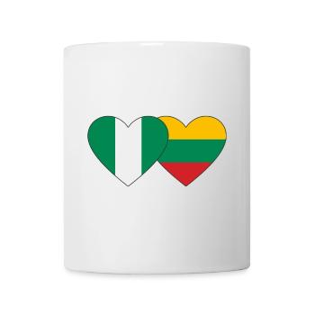 Nigeria Litauen Flagge Herz - Tasse - Weiß - Vorne