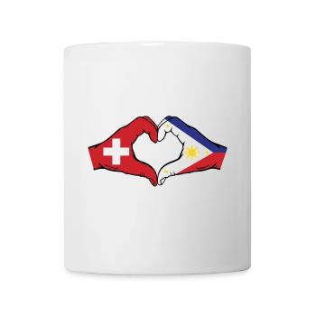 Schweiz Philippinen Flagge Hände Herzform - Tasse - Weiß - Vorne