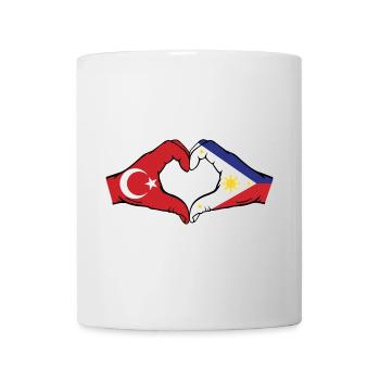 Türkei Philippinen Flagge Hände Herzform - Tasse - Weiß - Vorne