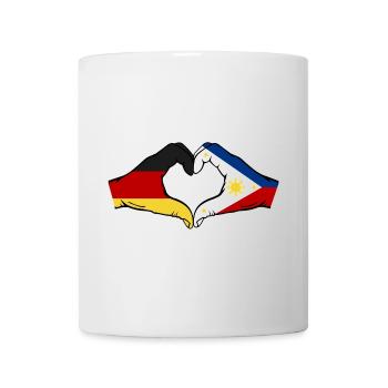 Deutschland Philippinen Flagge Hände Herzform - Tasse - Weiß - Vorne