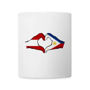 Österreich Philippinen Flagge Hände Herzform - Tasse - Weiß - Vorne