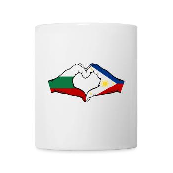 Bulgarien Philippinen Flagge Hände Herzform - Tasse - Weiß - Vorne