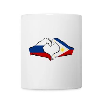 Russland Philippinen Flagge Hände Herzform - Tasse - Weiß - Vorne