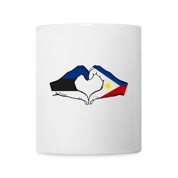 Estland Philippinen Flagge Hände Herzform - Tasse - Weiß - Vorne