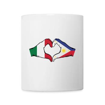 Italien Philippinen Flagge Hände Herzform - Tasse - Weiß - Vorne