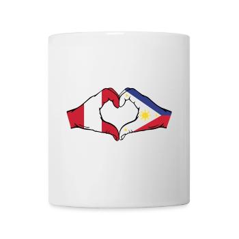 Peru Philippinen Flagge Hände Herzform - Tasse - Weiß - Vorne