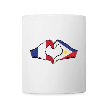 Frankreich Philippinen Flagge Hände Herzform - Tasse - Weiß - Vorne