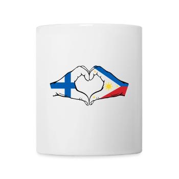 Finlande Philippines Drapeau Mains Coeur Forme - Mug blanc - blanc - Devant