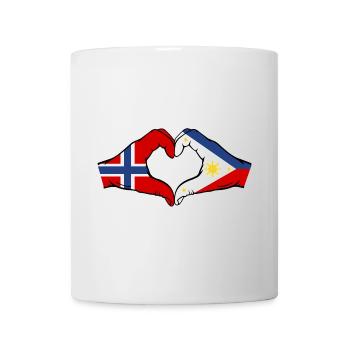 Norway Philippines Flag Hands Heart Shape - Mug - white - Front
