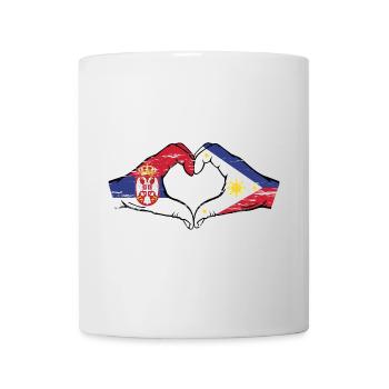 Serbie Philippines drapeau mains forme de coeur utilisé - Mug blanc - blanc - Devant