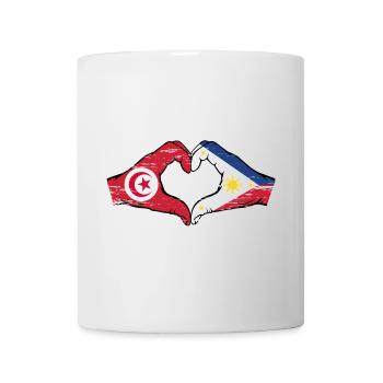 Tunisie Philippines Drapeau Mains Coeur Forme Utilisé - Mug blanc - blanc - Devant