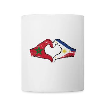 Marokko Philippinien Flagge Hände Herzform used - Tasse - Weiß - Vorne