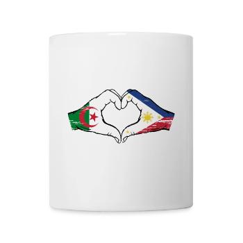 Algerien Philippinien Flagge Hände Herzform used - Tasse - Weiß - Vorne