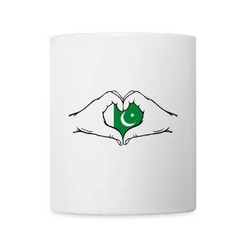 Pakistan Flag Hands Heart Shape - Mug - white - Front