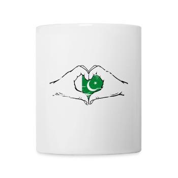 Drapeau pakistanais mains forme de coeur utilisé - Mug blanc - blanc - Devant