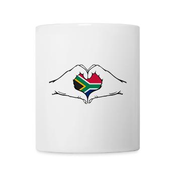 Drapeau de l’Afrique du Sud Mains Forme Coeur - Mug blanc - blanc - Devant