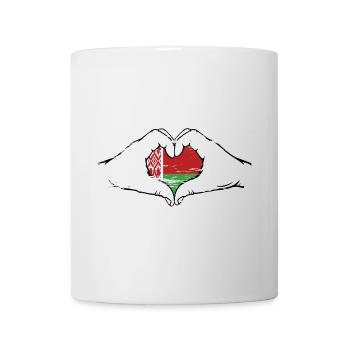 Belarus Flagge Hände Herzform used - Tasse - Weiß - Vorne