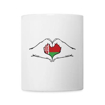 Belarus Flagge Hände Herzform - Tasse - Weiß - Vorne