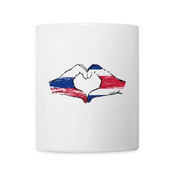 Russie Costa Rica drapeau mains forme de coeur utilisé - Mug blanc - blanc - Devant