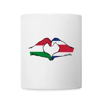 Hungary Costa Rica Flag Hands Heart Shape - Mug - white - Front