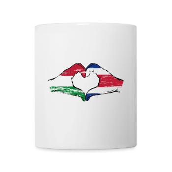 Hongrie Costa Rica drapeau mains forme de coeur utilisé - Mug blanc - blanc - Devant