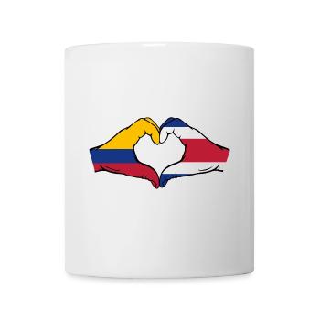 Colombie Costa Rica Drapeau Mains Coeur Forme - Mug blanc - blanc - Devant