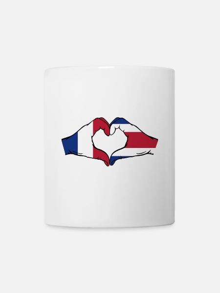 Frankreich Costa Rica Flagge Hände Herzform - Tasse - Weiß