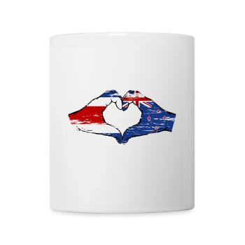 Costa Rica Nouvelle-Zélande drapeau mains forme coeur utilisé - Mug blanc - blanc - Devant