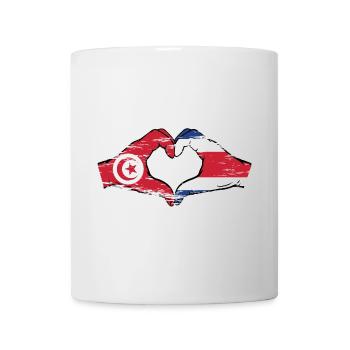 Tunisie Costa Rica drapeau mains forme coeur utilisé - Mug blanc - blanc - Devant